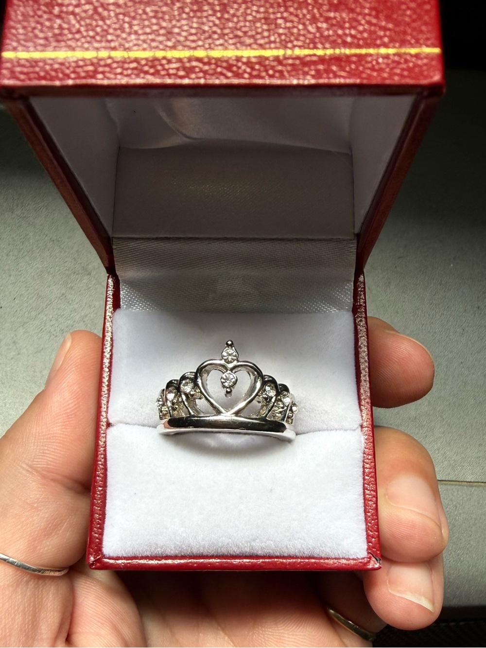 Silver Heart Tiara Ring - Women Jewelry - Silver
